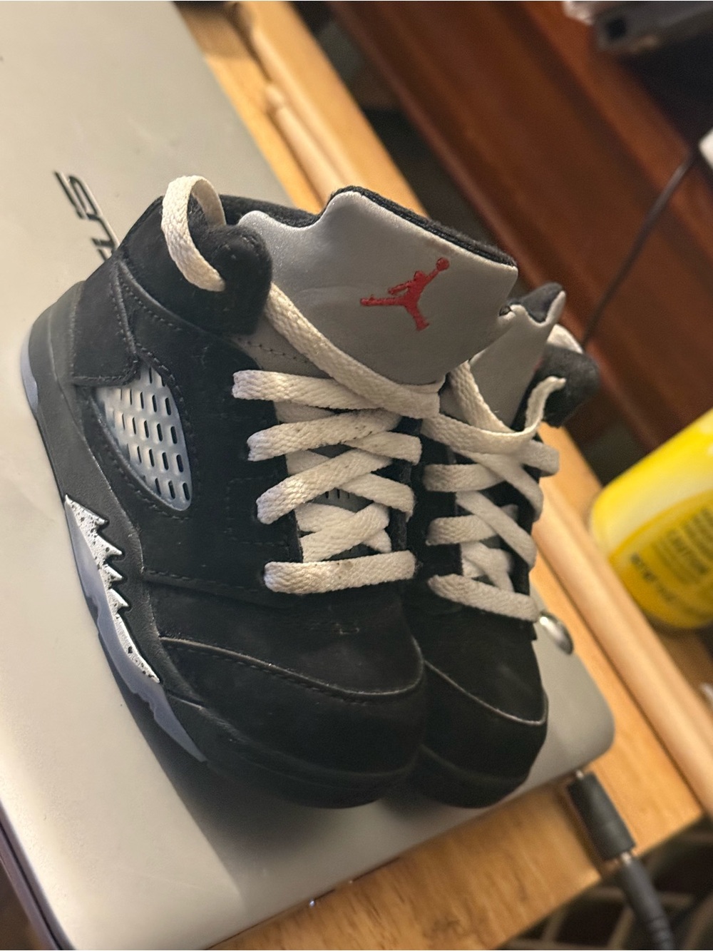 Nike Air Jordan 5 Retro OG Metallic Black Reimagined Toddler Size 6C